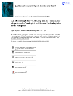 Am I becoming better? A life-long and life-wide analysis of sport coaches’ ecological realities and (mal)adaptation in the workplace