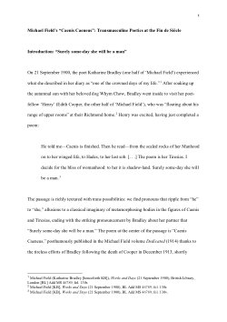 Michael Field’s “Caenis Caeneus”: transmasculine poetics at the fin de siècle