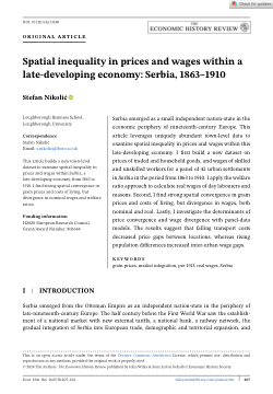 Spatial inequality in prices and wages within a late-developing economy: Serbia, 1863–1910