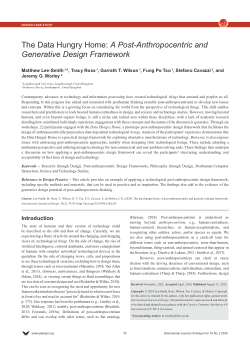 The data hungry home: A post-anthropocentric and generative design framework