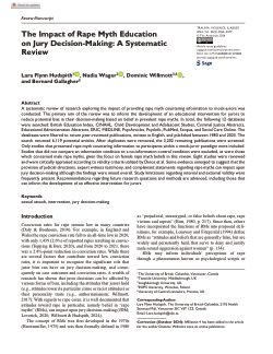 The impact of rape myth education on jury decision-making: A systematic review