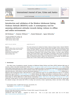 Introduction and validation of the Modern Adolescent Dating Violence Attitude (MADVA) scale: A contemporary tool for assessing adolescent attitudes towards dating violence in offline and online environments