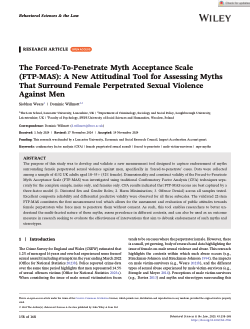The Forced-to-Penetrate Myth Acceptance Scale (FTP-MAS): A new attitudinal tool for assessing myths that surround female perpetrated sexual violence against men