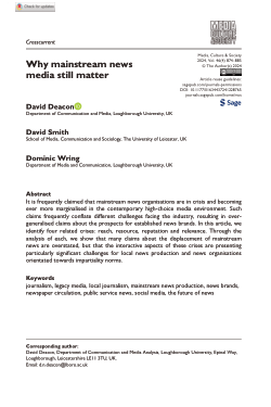 Why mainstream news media still matter