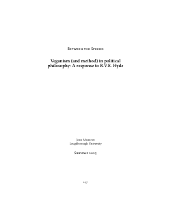 Veganism (and method) in political philosophy: A response to B.V.E. Hyde