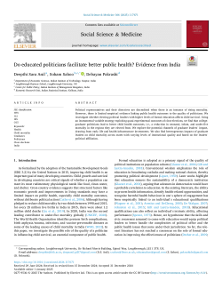 Do educated politicians facilitate better public health? Evidence from India