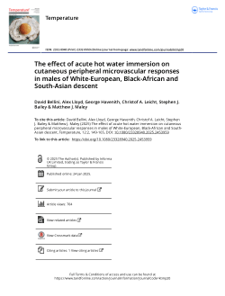 The effect of acute hot water immersion on cutaneous peripheral ...
