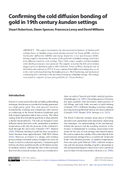 Confirming the cold diffusion bonding of gold in 19<sup>th</sup> century <i>kundan </i>settings