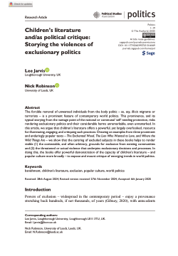 Children’s literature and/as political critique: Storying the violences of exclusionary politics