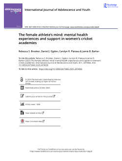 The female athlete’s mind: Mental health experiences and support in women’s cricket academies