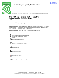 The IPCC reports and HE Geography: opportunities lost and found