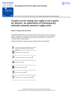 “Forgive me for saying, but rugby is not a game for women:” An exploration of contemporary attitudes towards women’s rugby union