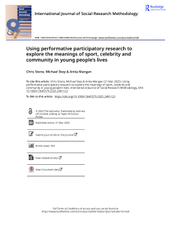 Using performative participatory research to explore the meanings of sport, celebrity and community in young people’s lives