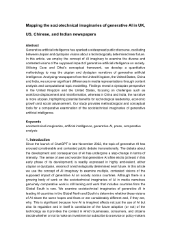 Mapping the sociotechnical imaginaries of generative AI in UK, US, Chinese and Indian newspapers