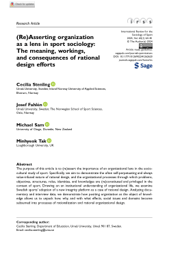 (Re)Asserting organization as a lens in sport sociology: the meaning, workings, and consequences of rational design efforts