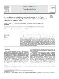 An ethical framework for human-robot collaboration for the future people-centric manufacturing: A collaborative endeavour with European subject-matter experts in ethics