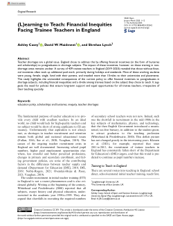 (L)earning to teach: financial inequities facing trainee teachers in England