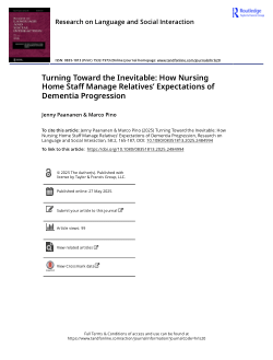Turning towards the inevitable: How nursing home staff manage relatives' expectations of dementia progression
