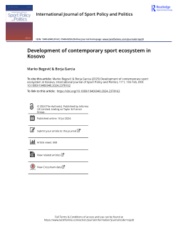 Development of contemporary sport ecosystem in Kosovo