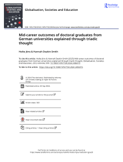 Mid-career outcomes of doctoral graduates from German universities explained through triadic thought