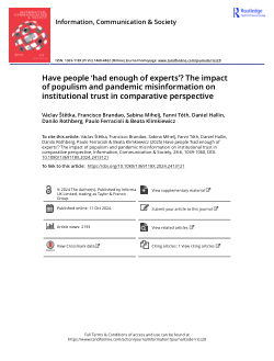 Have people ‘had enough of experts’? The impact of populism and pandemic misinformation on institutional trust in comparative perspective