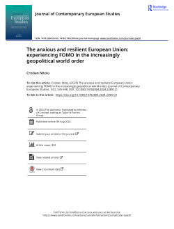 The anxious and resilient European Union: experiencing FOMO in the increasingly geopolitical world order