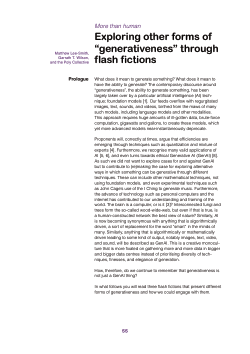Exploring other forms of “generativeness” through flash fictions