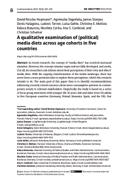 A qualitative examination of (political) media diets across age cohorts in five countries