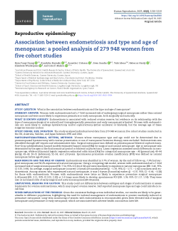Association between endometriosis and type and age of menopause: a pooled analysis of 279 948 women from five cohort studies