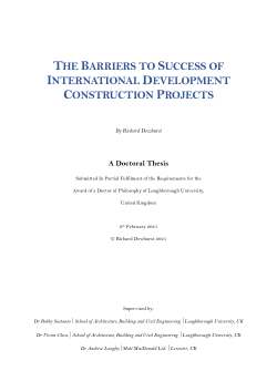 The barriers to success of international development construction projects