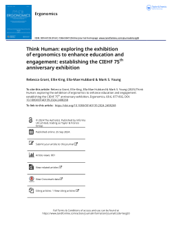 Think Human: exploring the exhibition of ergonomics to enhance education and engagement: establishing the CIEHF 75<sup>th</sup> anniversary exhibition