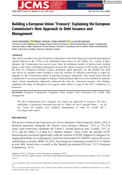 Building a European union ‘treasury’: Explaining the European commission's new approach to debt issuance and management