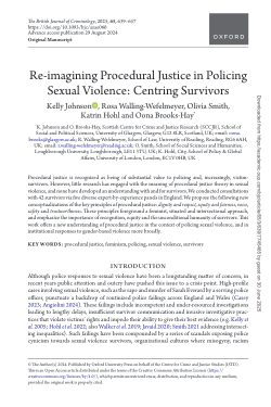 Re-imagining procedural justice in policing sexual violence: centring survivors