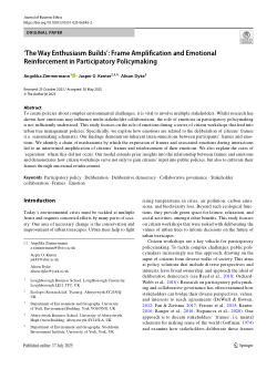 ‘The way enthusiasm builds’: Frame amplification and emotional reinforcement in participatory policymaking