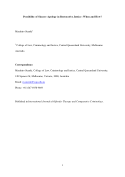 Possibility of sincere apology in restorative justice: When and how?