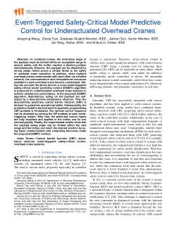 Event-triggered safety-critical model predictive control for underactuated overhead cranes
