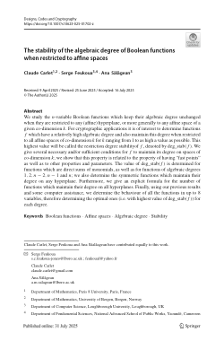 The stability of the algebraic degree of Boolean functions when restricted to affine spaces