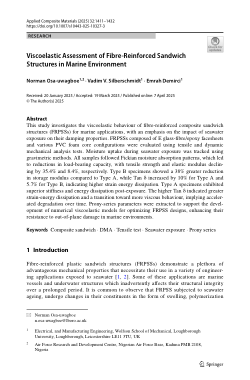 Viscoelastic assessment of fibre-reinforced sandwich structures in marine environment