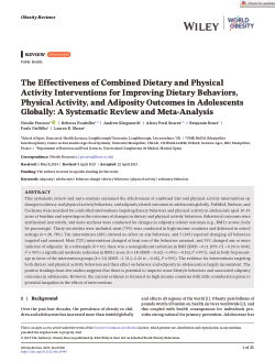 The effectiveness of combined dietary and physical activity interventions for improving dietary behaviors, physical activity, and adiposity outcomes in adolescents globally: A systematic review and meta‐analysis