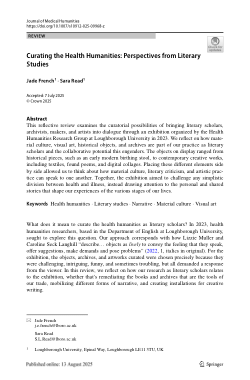 Curating the health humanities: perspectives from literary studies