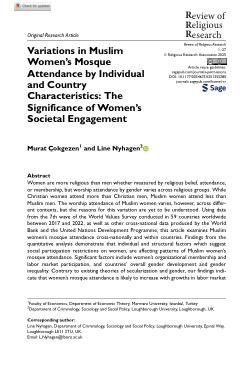 Variations in Muslim women’s mosque attendance by individual and country characteristics: the significance of women’s societal engagement