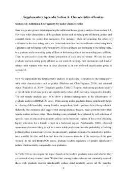 Supplementary information files for "Do educated politicians facilitate better public health? Evidence from India"