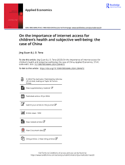 On the importance of internet access for children’s health and subjective well-being: the case of China