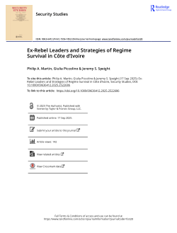 Ex-rebel leaders and strategies of regime survival in Côte d'Ivoire