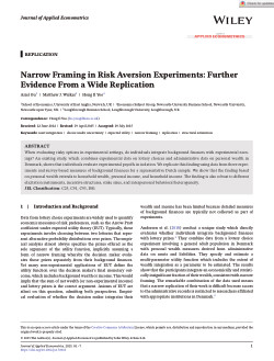 Narrow framing in risk aversion experiments: further evidence from a wide replication