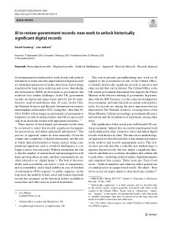 AI to review government records: New work to unlock historically significant digital records