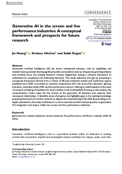 Generative AI in the screen and live performance industries: A conceptual framework and prospects for future research