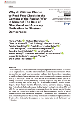 Why do citizens choose to read fact-checks in the context of the Russian war in Ukraine? The role of directional and accuracy motivations in nineteen democracies