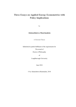 Three essays on applied energy econometrics with policy implications