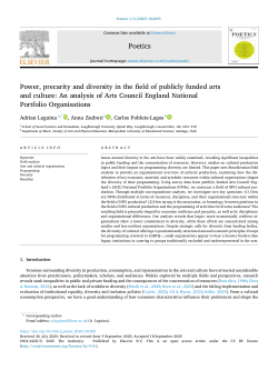Power, precarity and diversity in the field of publicly funded arts and culture: an analysis of arts council England national portfolio organisations